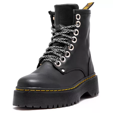 Coturno Estilo Inglês Preto Prata - 1061 - ESTILO VEGGIE SHOES
