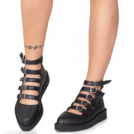 New Creeper Sapato Bico Fino Estilo Veggie Lolita ... - ESTILO VEGGIE SHOES