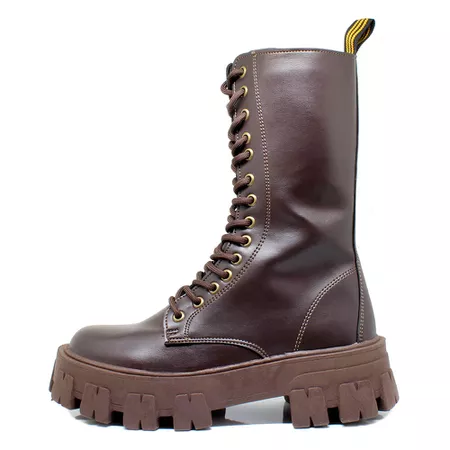 Coturno Tratorado Cano 3/4 Marrom - 407 - ESTILO VEGGIE SHOES