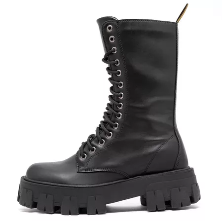 Coturno Tratorado Cano 3/4 Preto - 320 - ESTILO VEGGIE SHOES