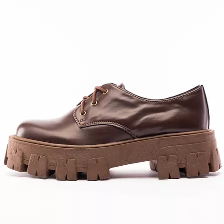 Sapato Oxford Tratorado Estilo Veggie Rebeca Marro... - ESTILO VEGGIE SHOES