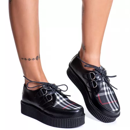 Creeper Xadrez Preto Estilo Veggie Shoes - Cre05 - ESTILO VEGGIE SHOES