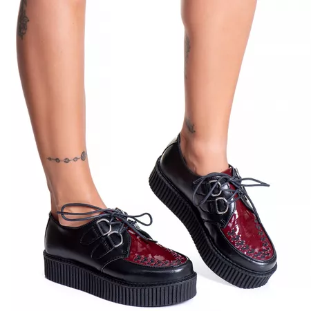 Creeper Verniz Vinho Preto Estilo Veggie Shoes - C... - ESTILO VEGGIE SHOES