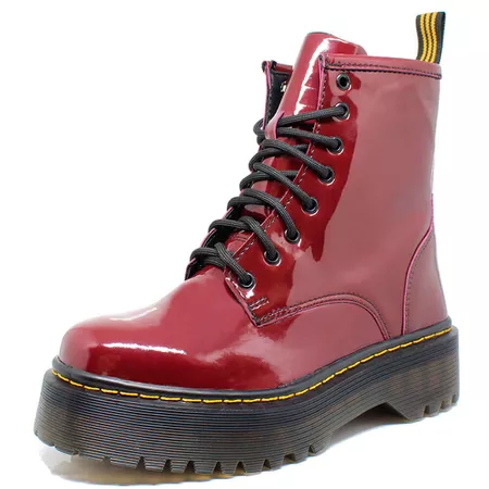 Coturno Tratorado Inglês Estilo Veggie Verniz Vinh... - ESTILO VEGGIE SHOES
