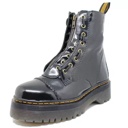 Coturno Estilo Inglês Lizzy Verniz Preto - 1005 - ESTILO VEGGIE SHOES