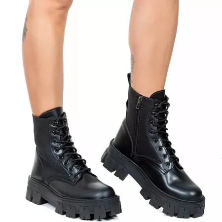 Coturno Tratorado Hera Estilo Veggie Shoes Preto A... - ESTILO VEGGIE SHOES