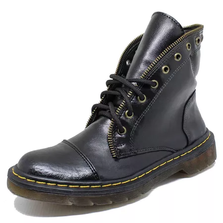 Coturno Estilo Inglês Solado Baixo Milano Preto - ... - ESTILO VEGGIE SHOES