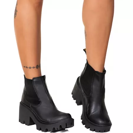 Bota Plataforma Chelsea Vesla Preto - 2003 - ESTILO VEGGIE SHOES