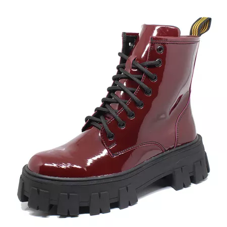 Coturno Tratorado Estilo Veggie Verniz Vinho - 388 - ESTILO VEGGIE SHOES