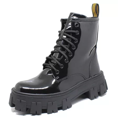 Coturno Tratorado Estilo Veggie Verniz Preto - 390 - ESTILO VEGGIE SHOES