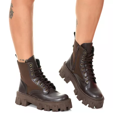 Coturno Tratorado Hera Estilo Veggie Shoes Marrom ... - ESTILO VEGGIE SHOES
