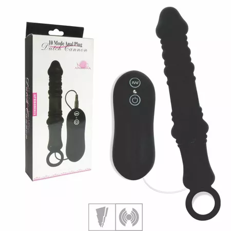 *Plug em Silicone 10 Vibração Dulch Cannon SI (5321) - Preto
