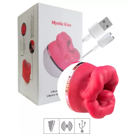 Vibrador Recarregável Formato de Boca Mystic Kiss SI (7842) - Vermelho