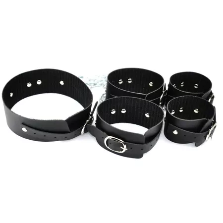 Kit Coleira Algema E Tornozeleira Com Corrente (DX507) - Preto