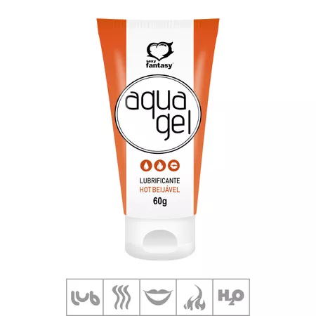 *Lubrificante Beijável Aqua Gel 60g (ST585) - Hot Laranja 