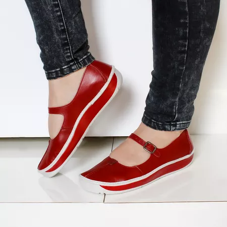 Sapatilha feminina em couro cor Cherry J.gean Wave... - J.Gean
