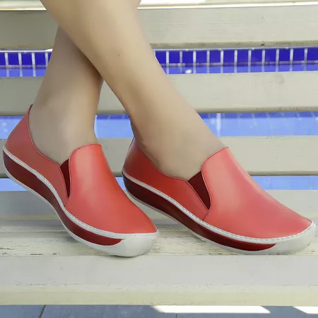 Sapatilha Boneca Feminina em Couro cor Coral J.gea... - J.Gean