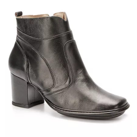 Bota Feminina New Pietra Salto Alto em Couro Preto... - J.Gean