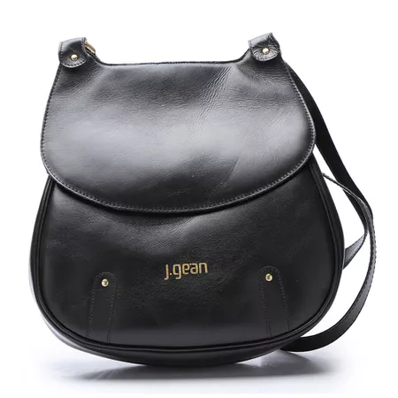 Bolsa Feminina Artesanal de Couro cor Preto J.Gean... - J.Gean