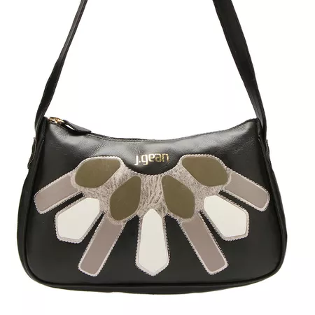 Bolsa Artesanal Em Couro Preto J.Gean - MB0040/02 - J.Gean