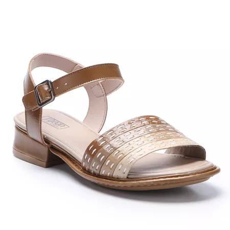 Sandália Salto Baixo J.gean Dual Confort Couro Leg... - J.Gean