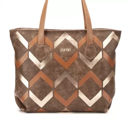 Bolsa Feminina Grande de Couro Legítimo cor Laranj... - J.Gean