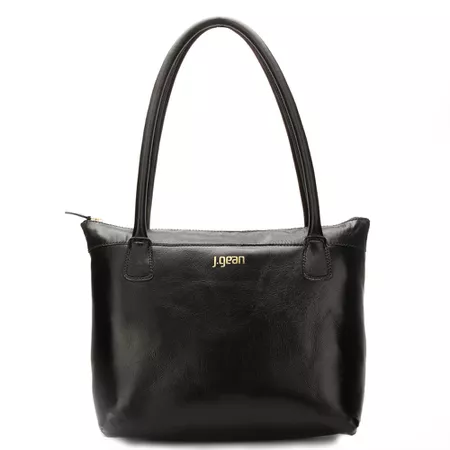 Bolsa Feminina em Couro Legítimo Preto J.Gean - MB... - J.Gean