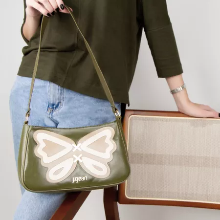 Bolsa Artesanal Em Couro Verde J.Gean - MB0034/02 - J.Gean