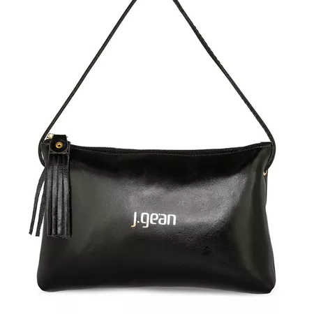 Bolsa transversal ou tiracolo de Couro cor Preta J... - J.Gean