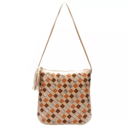 Bolsa artesanal feminina em Couro Bege J.Gean - NC... - J.Gean