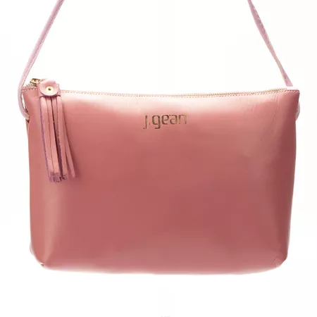Bolsa artesanal feminina Em Couro cor PINK cod. NC... - J.Gean