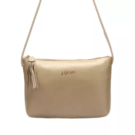 Bolsa artesanal Em Couro Bege J.Gean - NC0044/34 - J.Gean