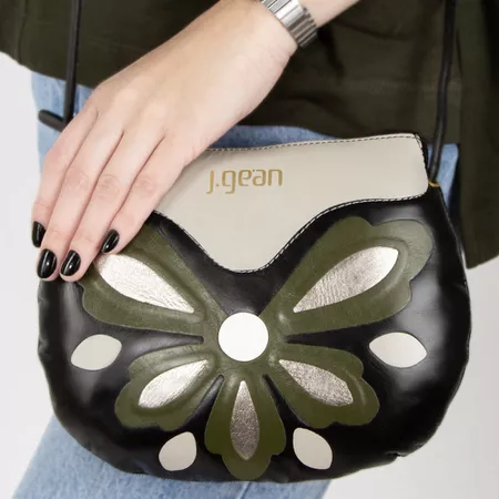 Bolsa de Mão Em Couro Preta J.Gean - NC0081/02 - J.Gean