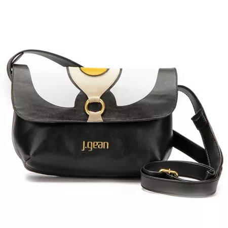 Bolsa Feminina pequena Em Couro Preta alça ajustáv... - J.Gean