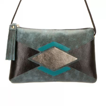 Bolsa artesanal feminina Tiracolo de Couro cor Den... - J.Gean