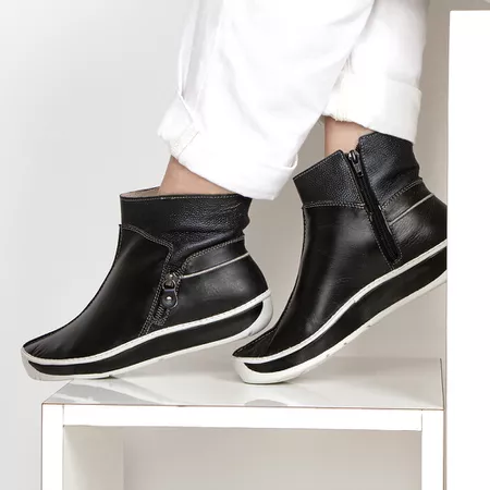 Bota Feminina Wave Em Couro Preto J.gean - FP0005... - J.Gean