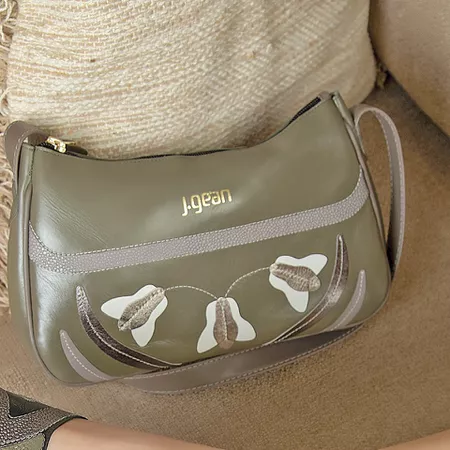 Bolsa Artesanal Em Couro Verde Militar J.Gean - M... - J.Gean