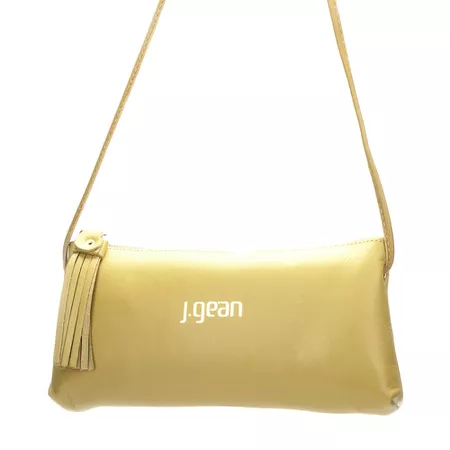 Bolsa de Mão Em Couro Mustard J.Gean - NC0002/91 - J.Gean