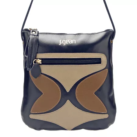 Bolsa Artesanal Em Couro Cor Darkblue J.Gean - NC... - J.Gean