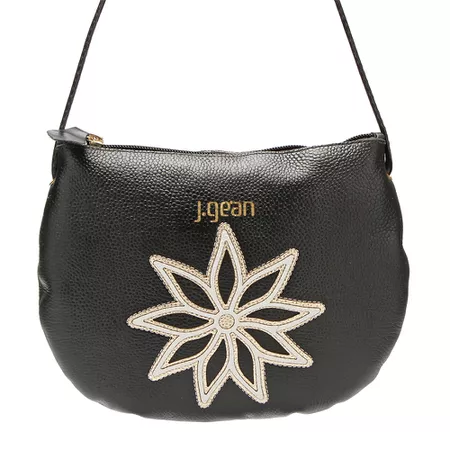 Bolsa Artesanal Em Couro Preto J.Gean - NC0097/02 - J.Gean