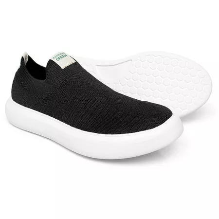 Tênis Ortopédico Green Sustentável Knit Preto - Loja Mironneli | Especialista em Calçados Confortáveis