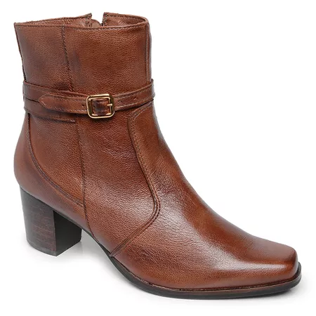BOTA EM COURO FEMININA MESTIÇO CASTANHO - Loja Mironneli | Especialista em Calçados Confortáveis