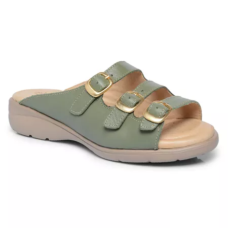SANDÁLIA EM COURO FEMININA SOFT FLORESTA - Loja Mironneli | Especialista em Calçados Confortáveis