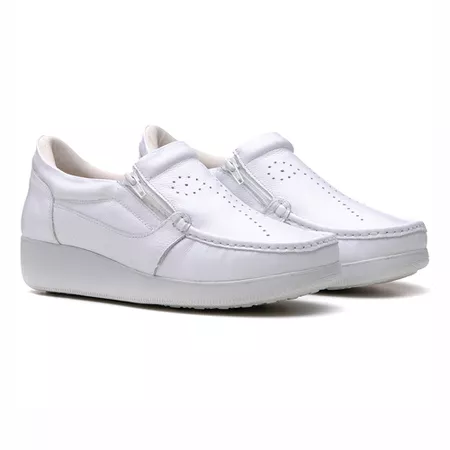 MOCASSIM FLOATER EM COURO FEMININO BRANCO - Loja Mironneli | Especialista em Calçados Confortáveis