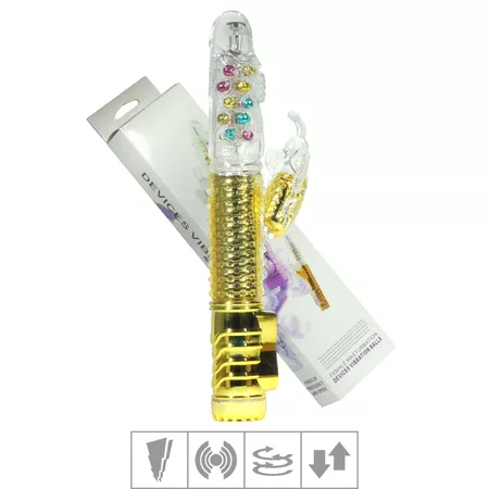 *Vibrador Vai e Vem Female Com Estimulador Recarregável SI (6045) - Dourado