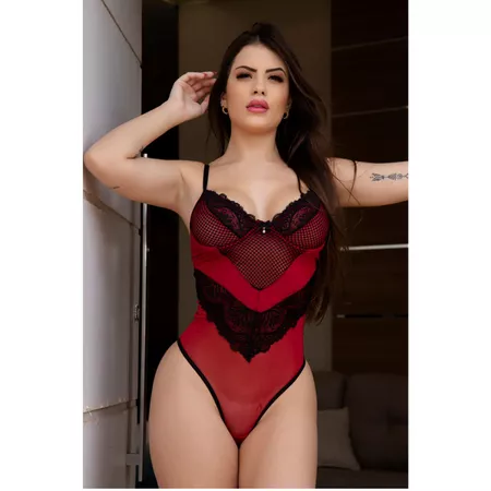 Body em Tule e Arrastão (GV2110) - Deluxe