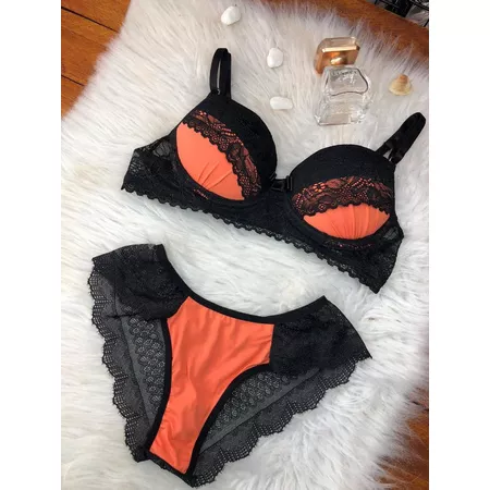 *Conjunto Neon Luxo (OD008) - Laranja