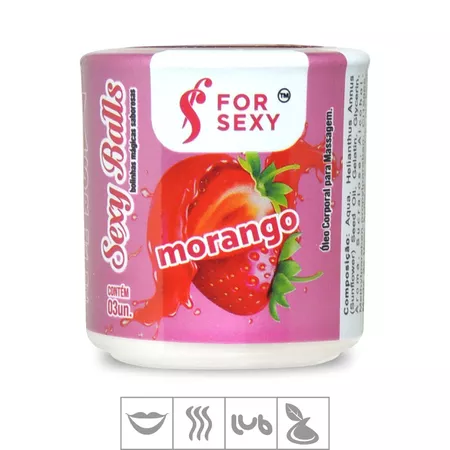 *Bolinha Beijável Sexy Balls 3un (ST732). - Morango
