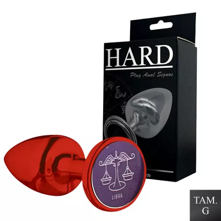 Plug Metálico G Signos Libra (HA164LI) - Vermelho