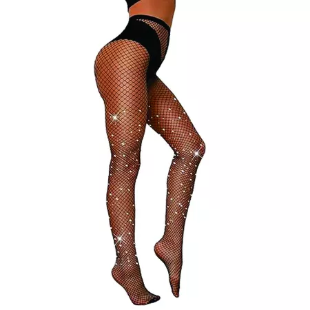 Meia Calça Arrastão Com Strass (NO.8013) - Preto